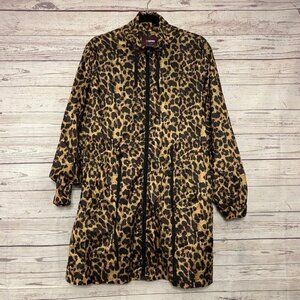 Ci Sono LA Outerwear Leopard Print Rain Jacket Large